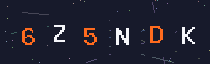 Six-character security code
